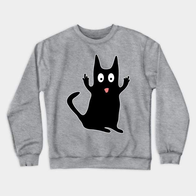 Funny Black Cat with Attitude Gift Crewneck Sweatshirt by youokpun